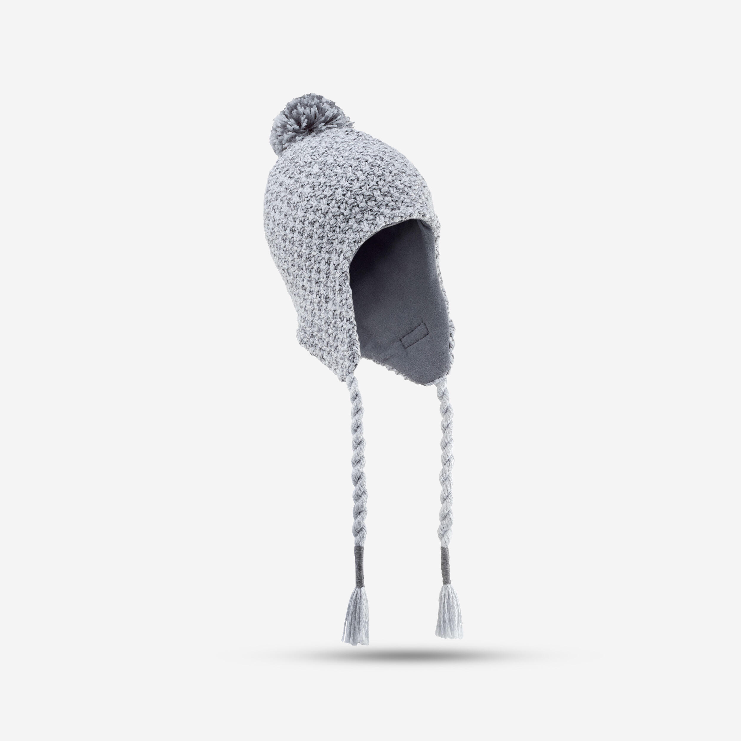 Kids' Timeless Peruvian Trapper Beanie - Light Grey