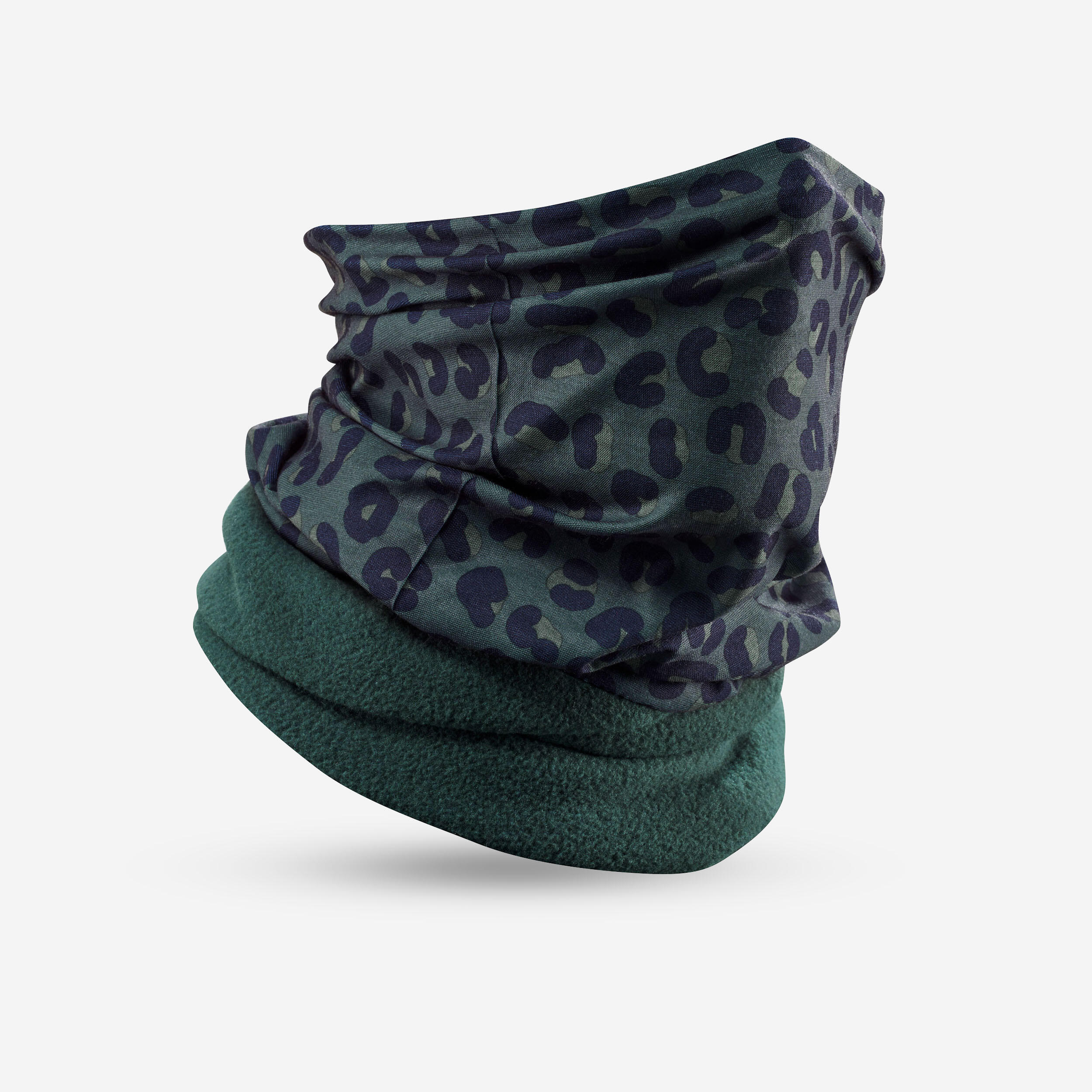 WEDZE ADULT SKI NECK WARMER HUG - GREEN LEOPARD PRINT