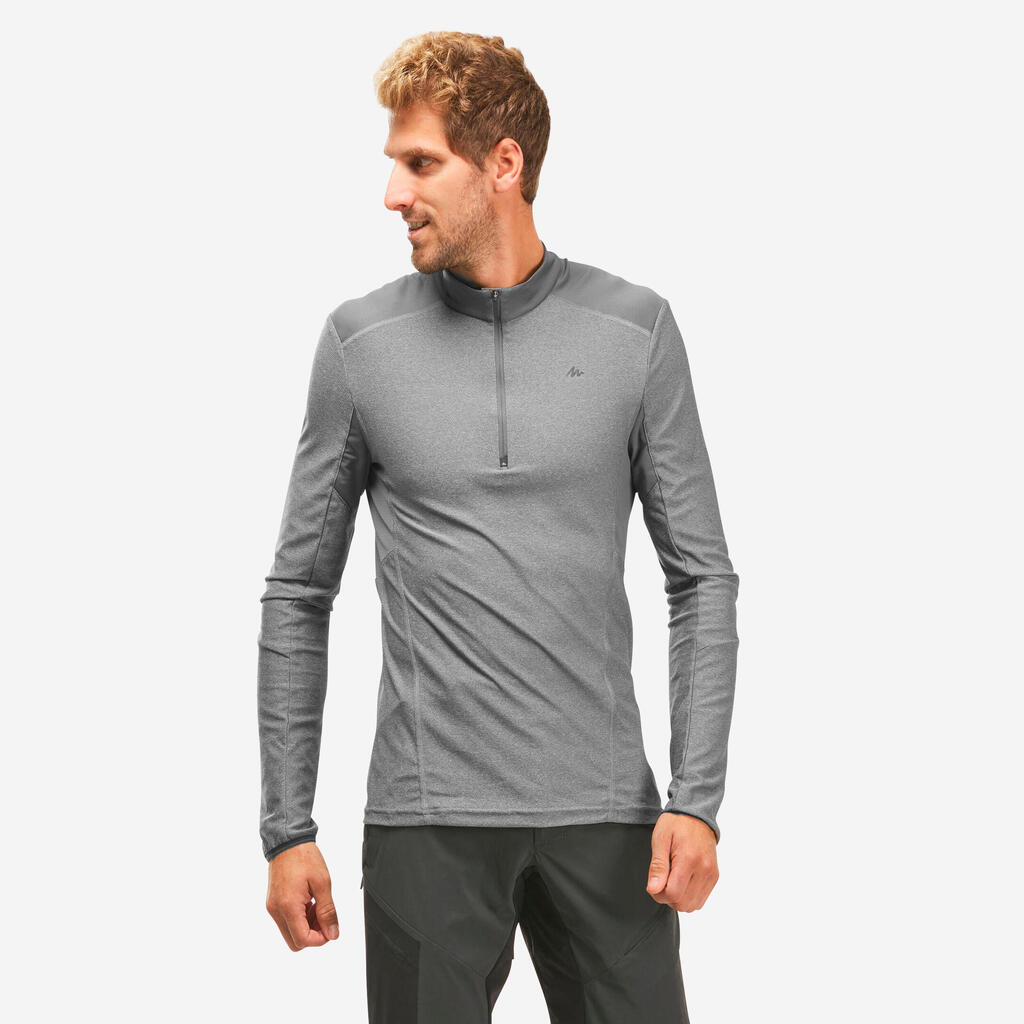 Men's Long-Sleeved Mountain Walking T-Shirt - MH500