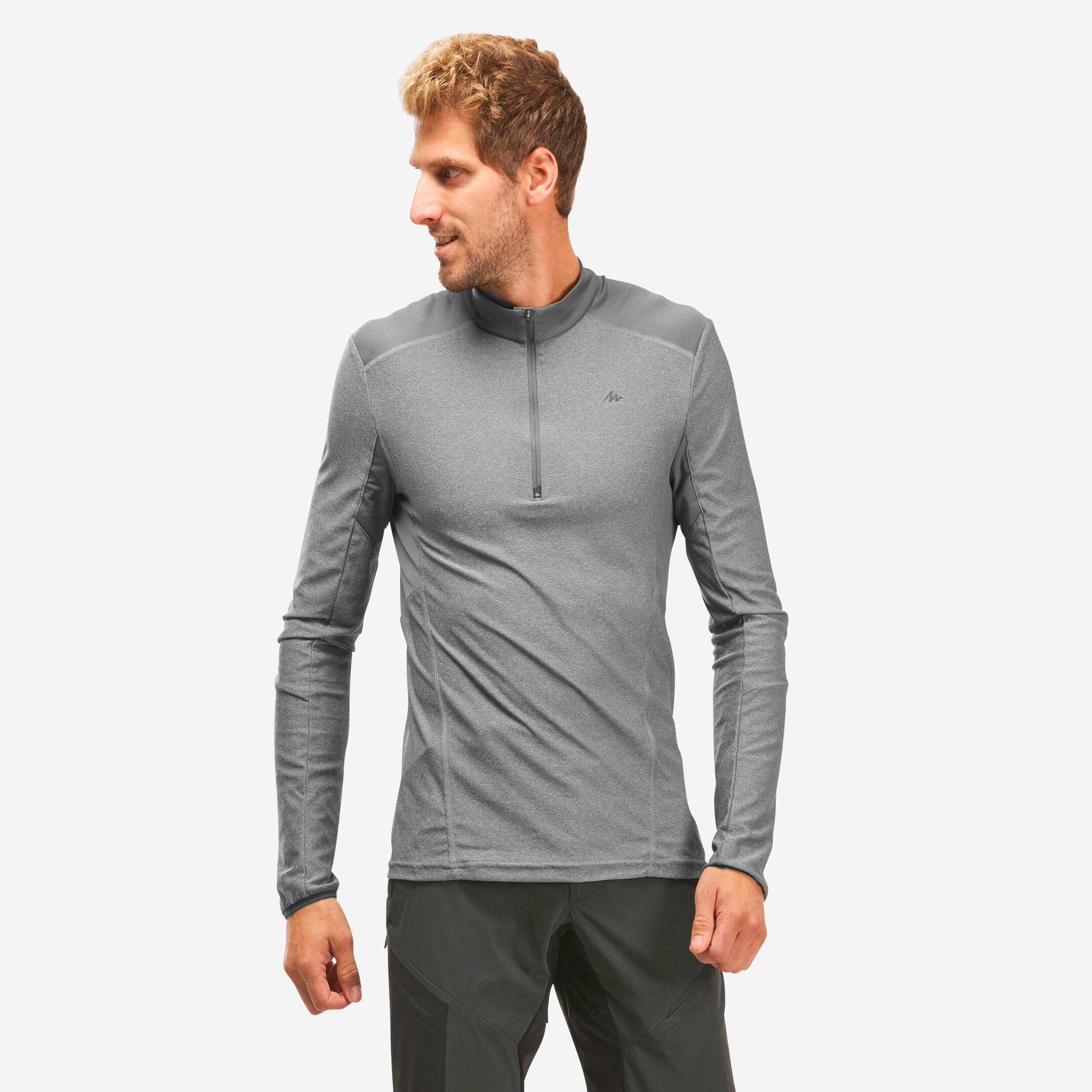 QUECHUA Men's Hiking Synthetic Long-Sleeved T-Shirt  MH550