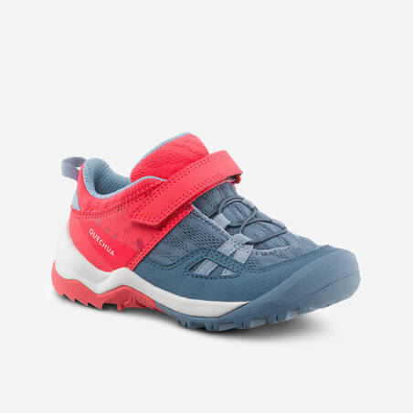 Sepatu Hiking Anak dengan Sistem Riptab Crossrock Ukuran C6½ hingga 1½ - biru pink