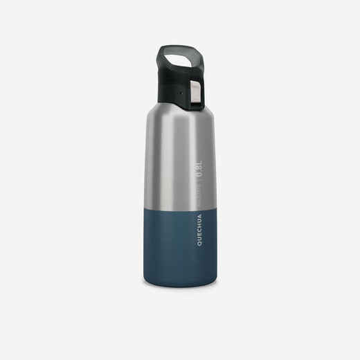 
      0.8 L stainless steel isothermal water bottle with quick-release cap for hiking 
  