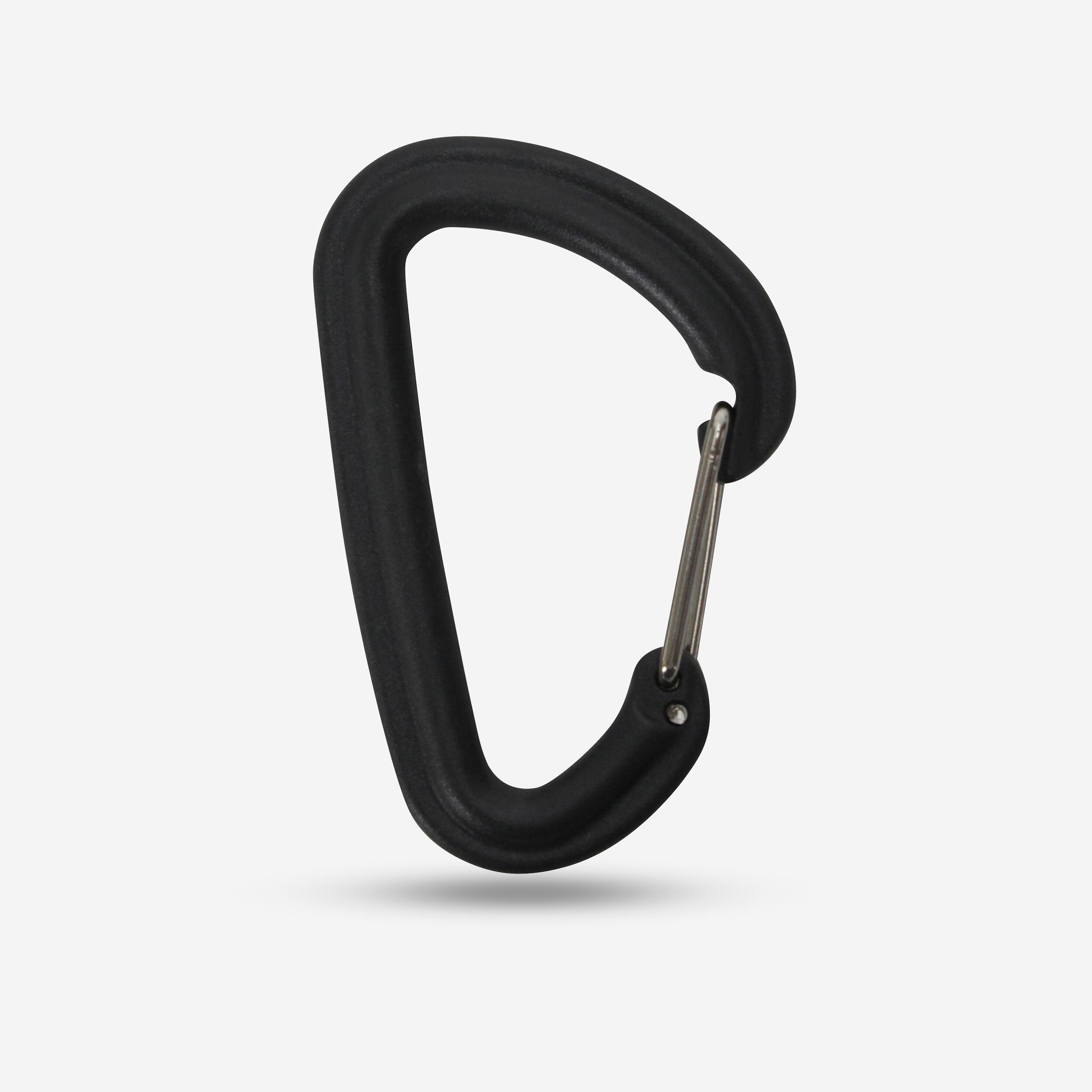 Carabiner clip for plastic hiker's camp cutlery