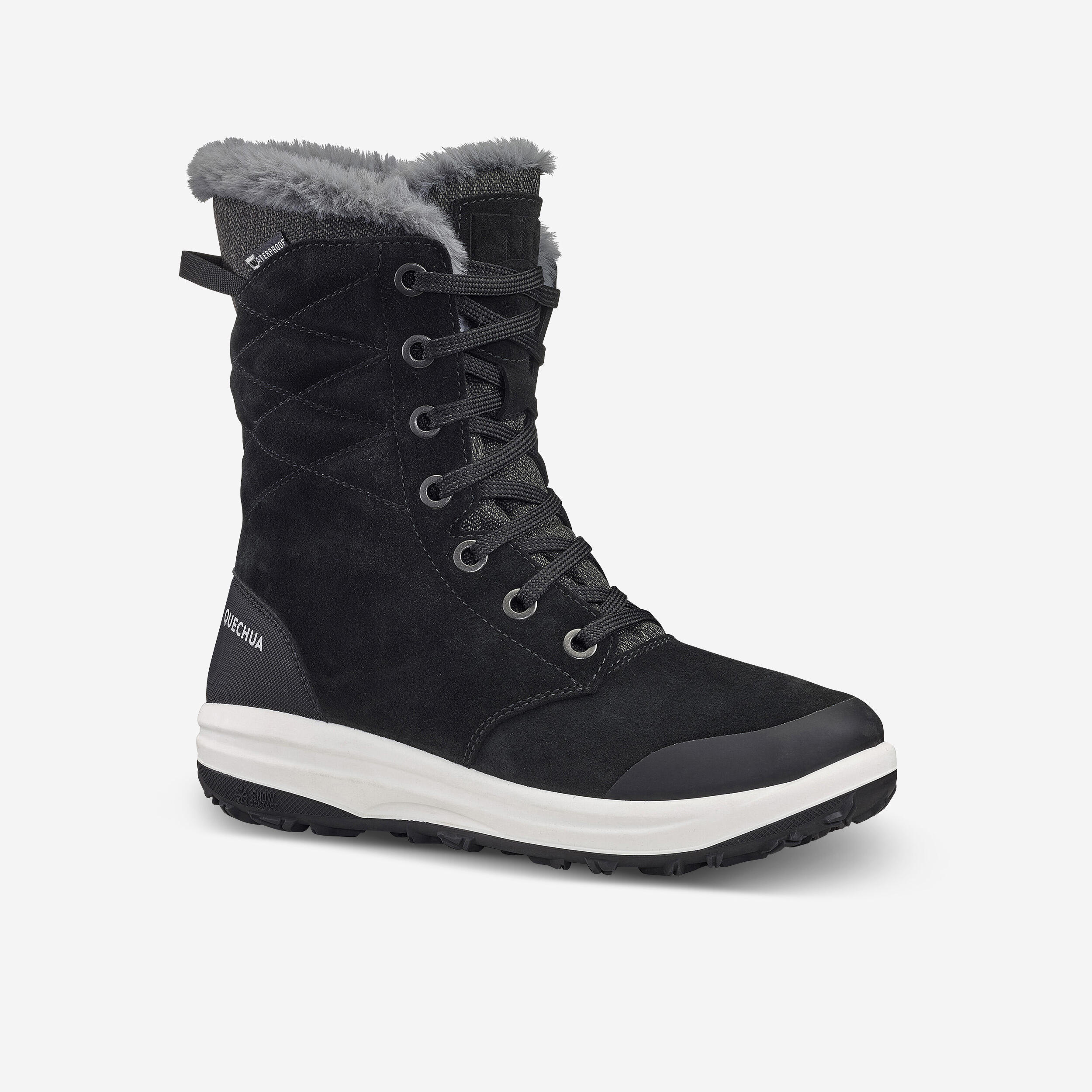 Quechua - Chaussures En Cuir Chaudes Et Imperméables De Randonnée - Sh900 Hautes - Femme - Chaussures De Sport - Randonnees Et Trekking Femme - Noir - 41 - Decathlon
