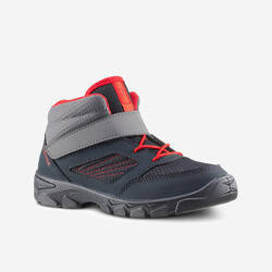 Sepatu Hiking Anak Velcro MH100 ukuran 24 -33 - Abu-abu Tua