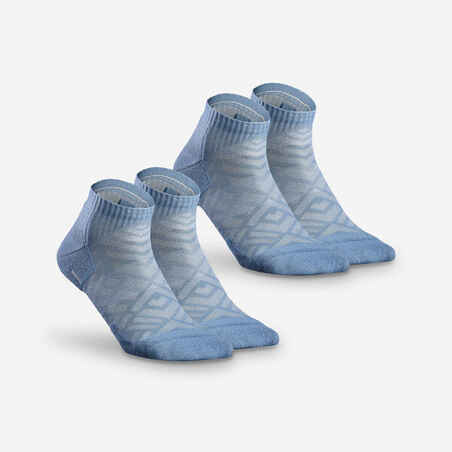 Čarape za planinarenje Hike 100 niske svijetloplave 2 para