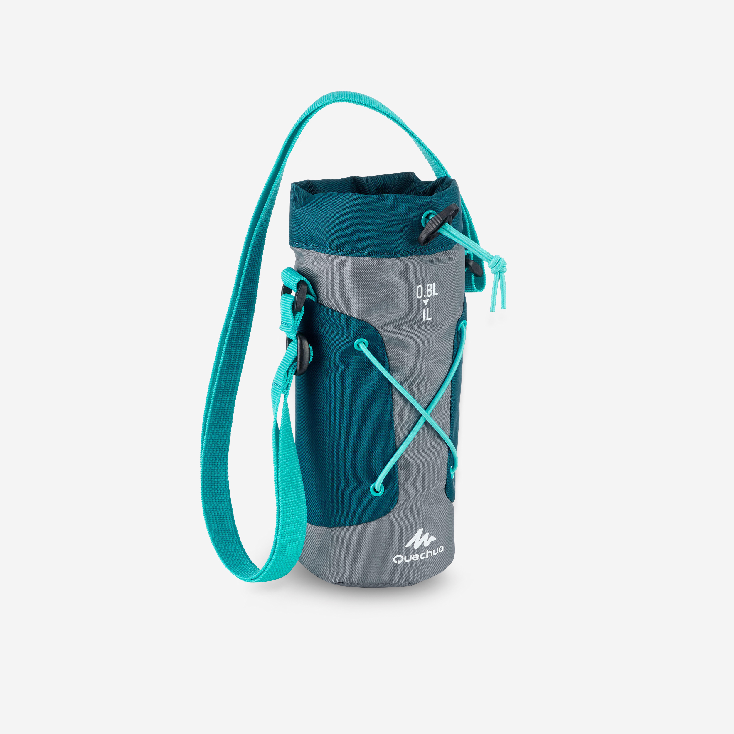 Housse isotherme pour gourde randonnée 0,75 à 1 litre gris/bleu - Randonnée - Trek - Quechua- Clubs - Entreprises - Collectivités - Associations