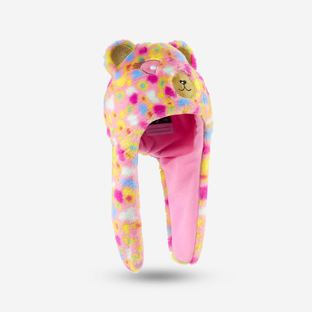 KIDS’ SKI HAT - PERUVIAN BEAR - PINK BLUE YELLOW