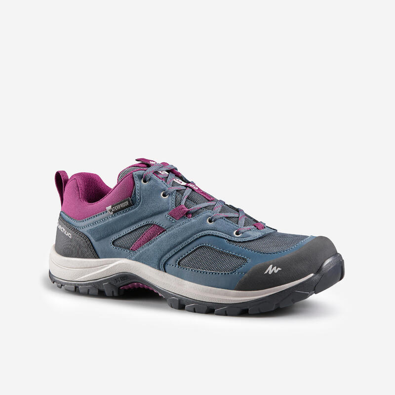 Chaussures imperméables de randonnée montagne - MH100 Bleu/Prune - Femme