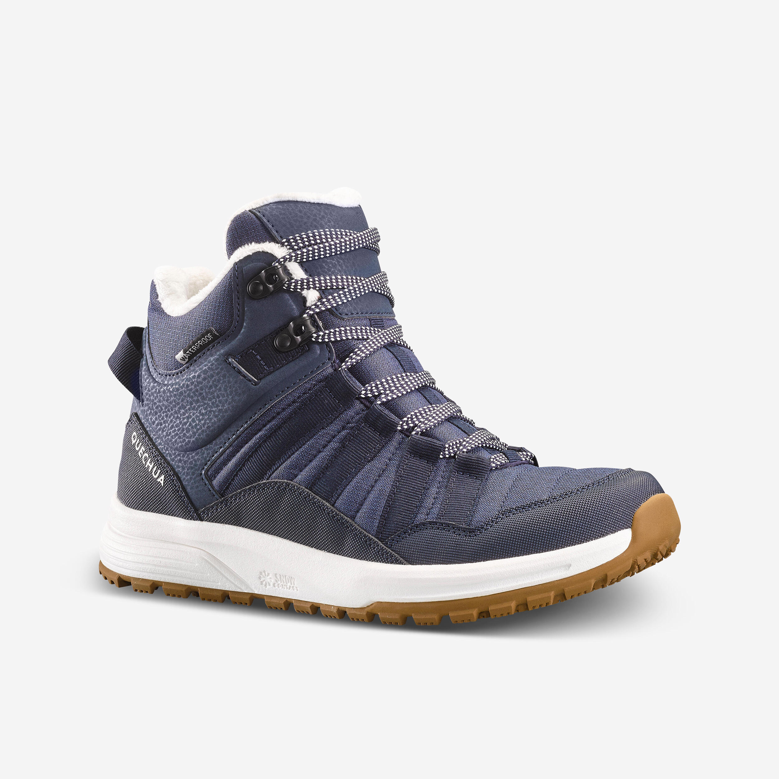 Women’s Winter Boots - SH 500 Grey - Asphalt blue, Asphalt blue ...