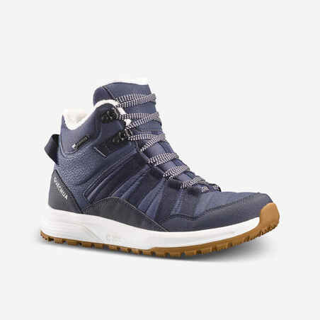 Women’s warm waterproof snow hiking boots NH500 Mid - Blue