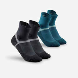 2 pairs of kids’ mid-height king socks MH500