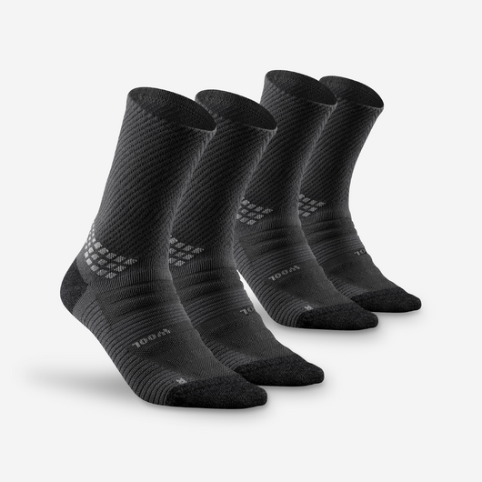Chaussettes randonnée - Hike 900 High noire - lot de 2 paires