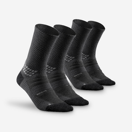 Chaussettes de randonnée hautes laine (2 paires) adulte, Hike 900 gris