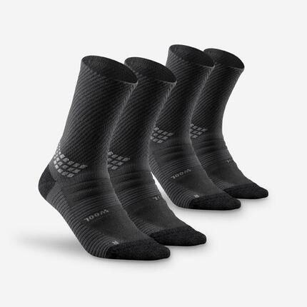 Chaussettes de randonnée hautes laine (2 paires) adulte, Hike 900 gris