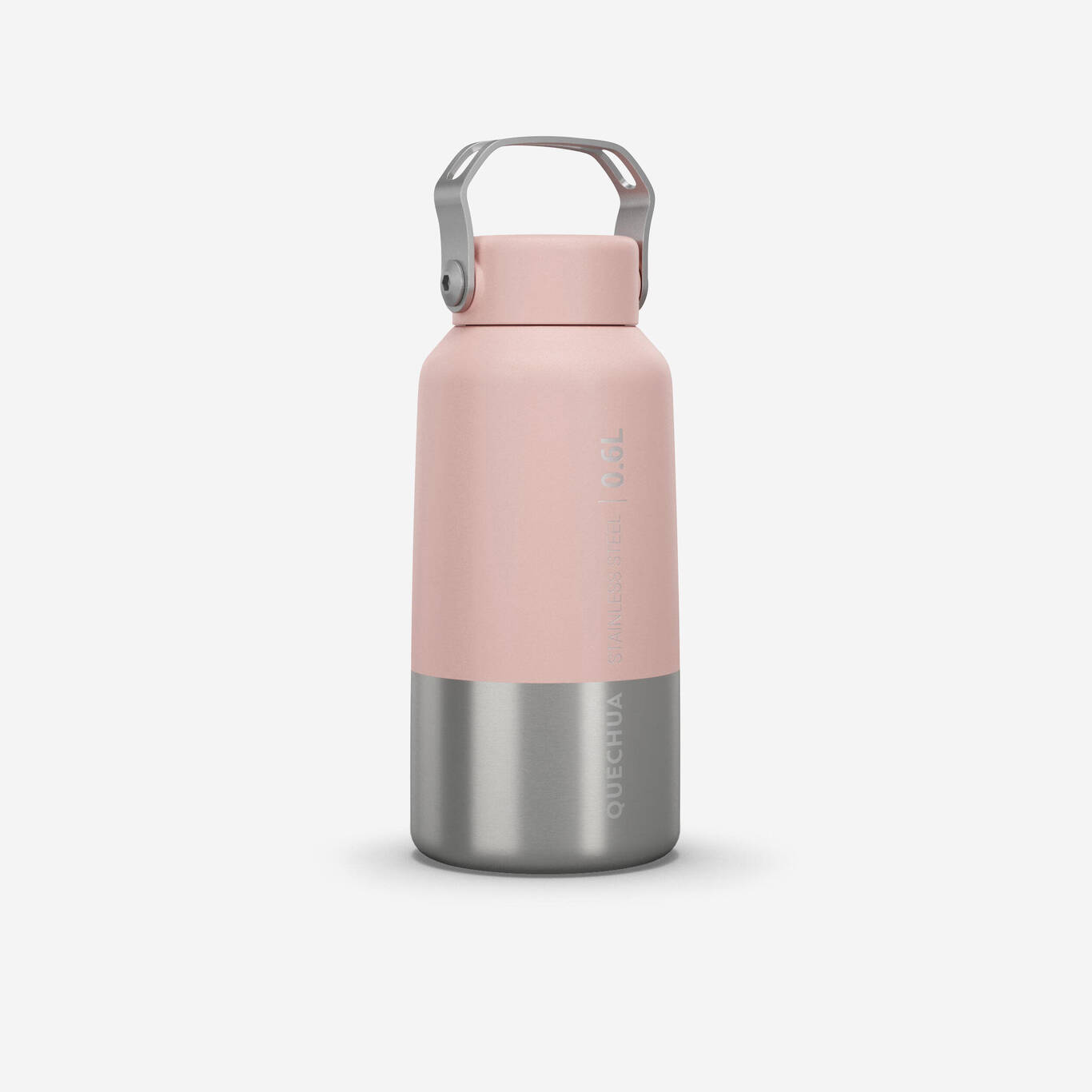 0.6 L Stainless steel flask with screw cap for hiking - pink