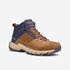 Men Waterproof Hiking Shoes Mid Ankle with Cushion Comfort Brown - MH500