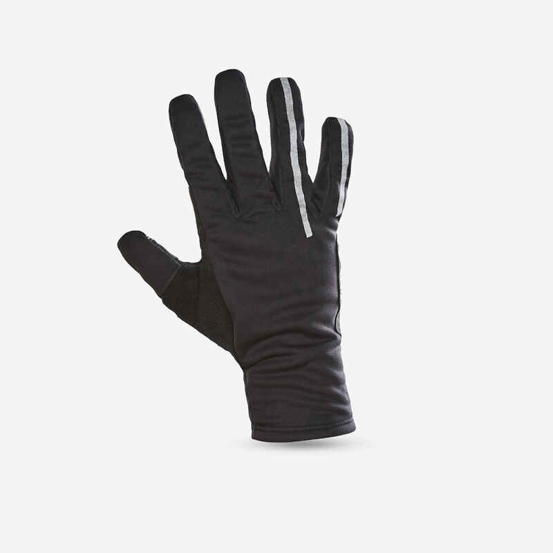 Smartphone-compatible thermal cycling gloves, black