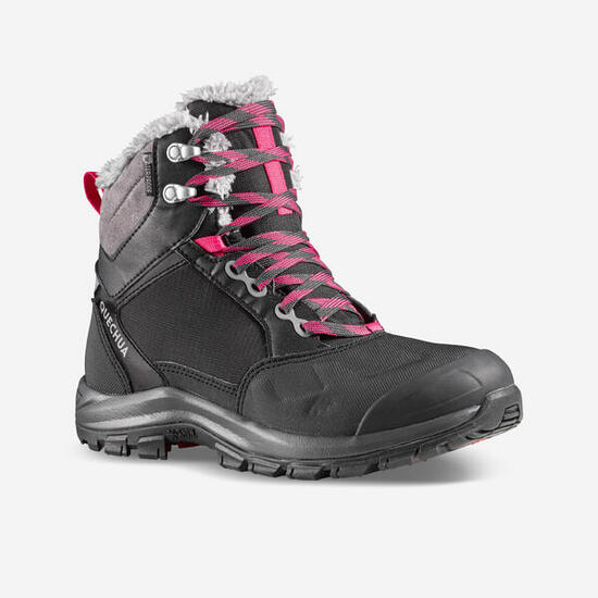 Scarpe trekking donna SH500 MOUNTAIN MID impermeabili nere