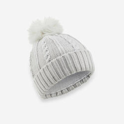 BONNET DE SKI ENFANT - TORSADES FUR WOOL - GRIS