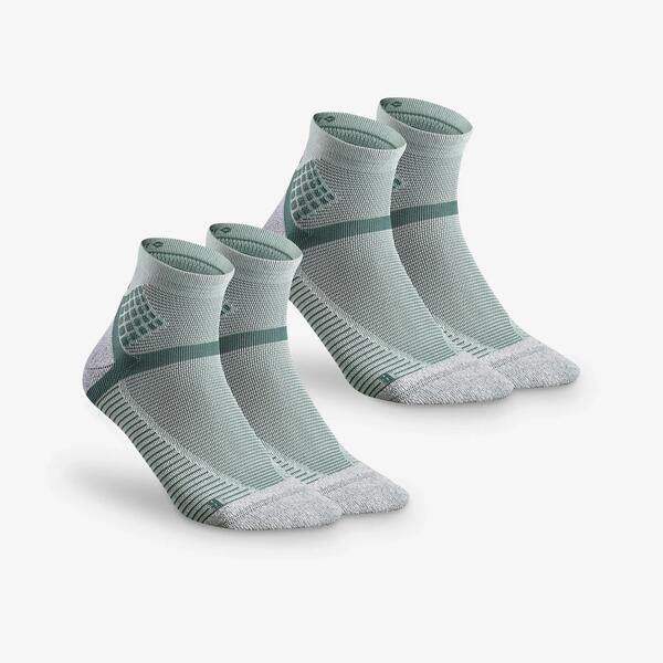 Pair of green mid-height hiking socks