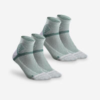 Čarape za pešačenje Hike 500 poluvisoke 2 para mint zelene