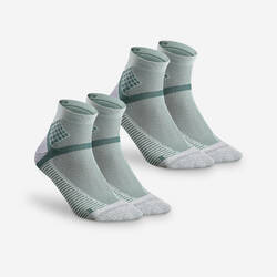 Hiking socks - Hike 500 Mid x2 pairs Mint Green