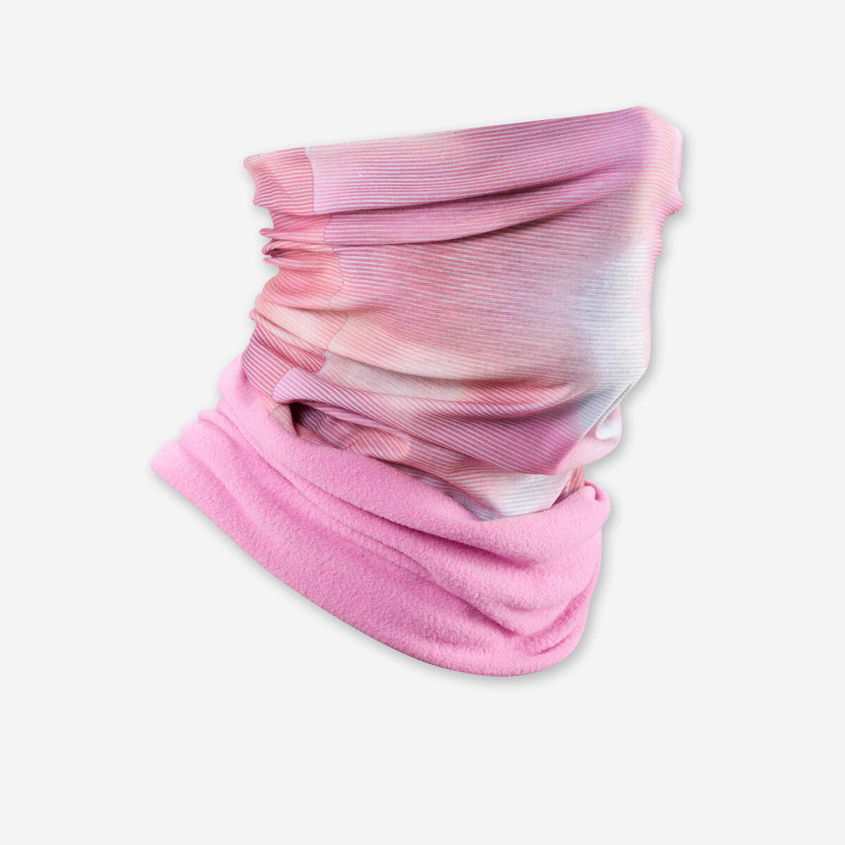 Cache cou bi-matière  enfant, HUG 500 rose