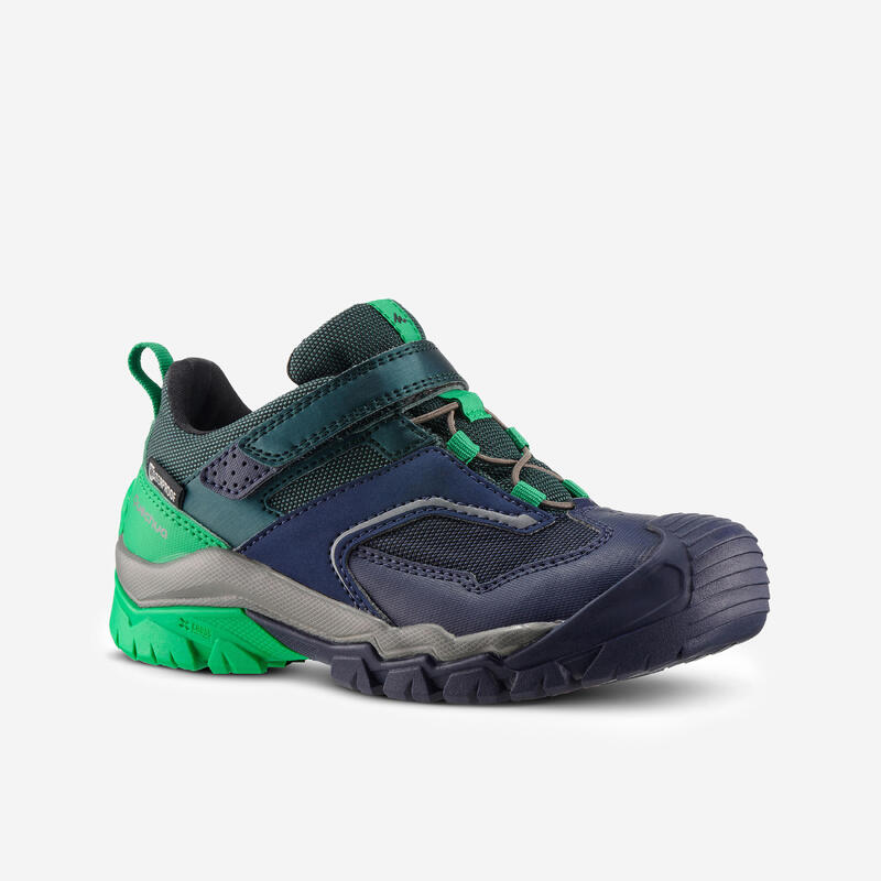 Scarpe trekking bambino CROSSROCK impermeabili blu-verde