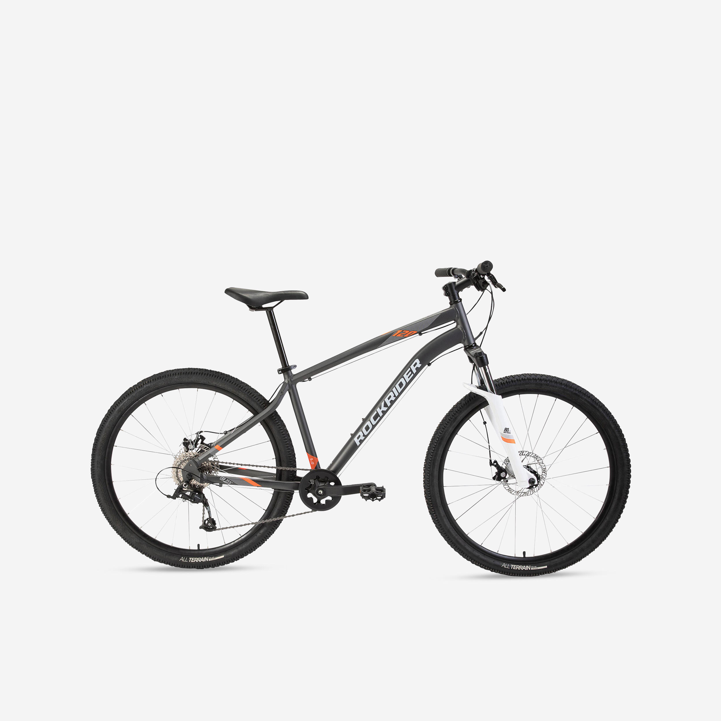 27.5" Touring Mountain Bike ST 120 - Grey/Orange 1/14