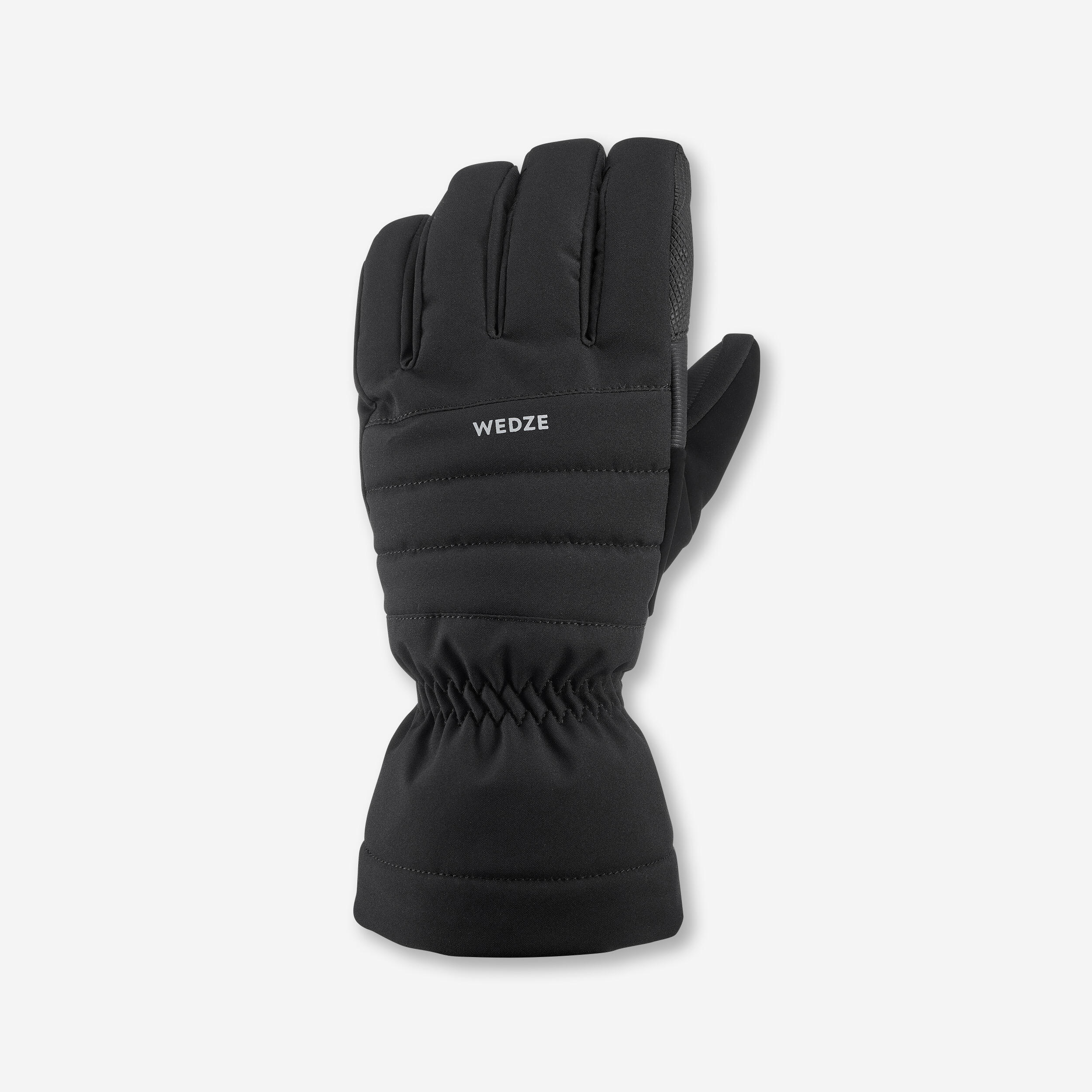 WEDZE ADULT SKI GLOVES 500 - BLACK