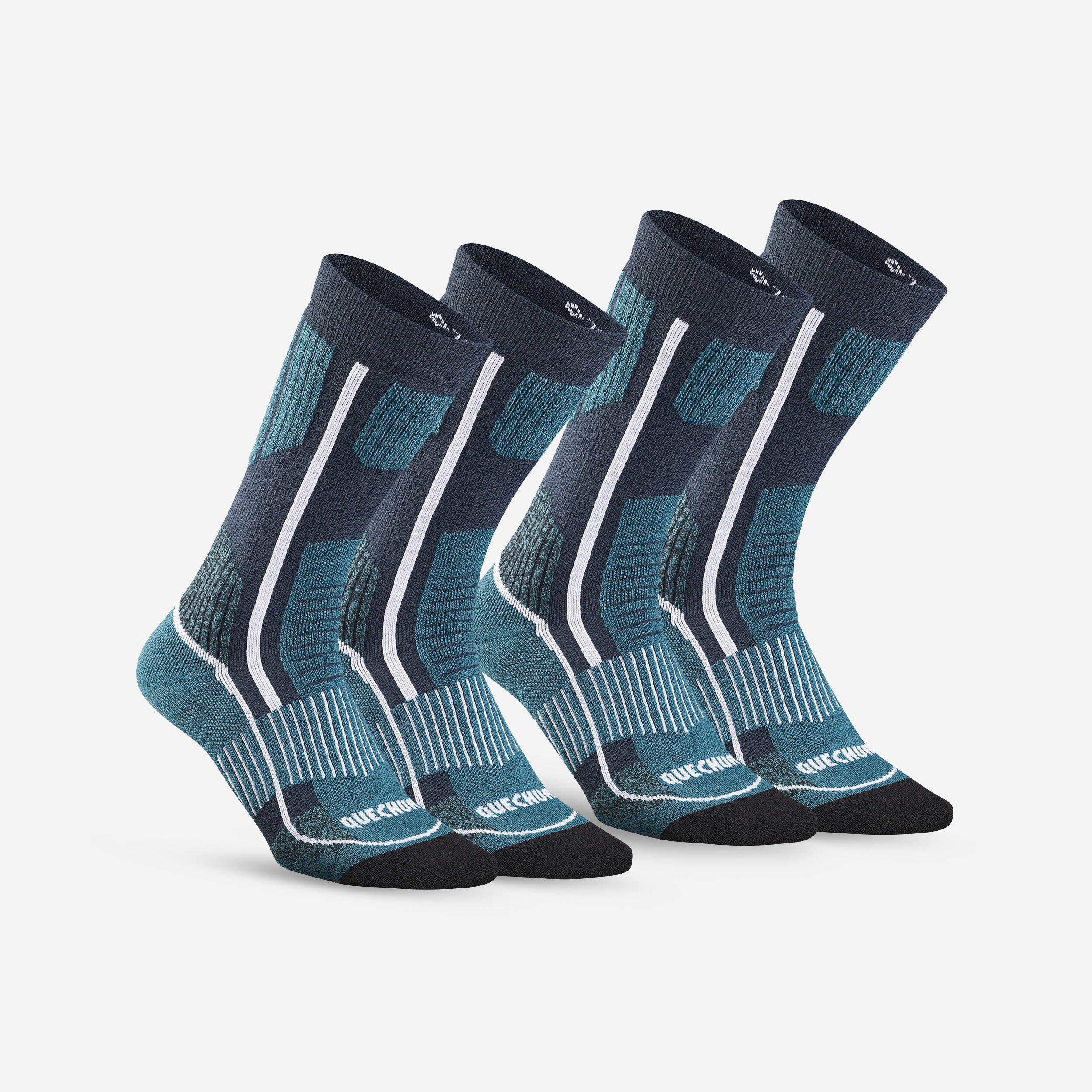 Warm Hiking Socks - SH500 MOUNTAIN MID - 2 Pairs 1/4