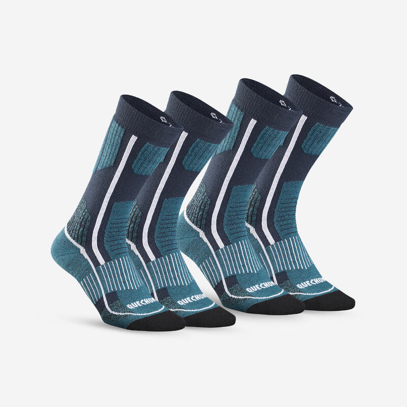 Wandersocken Damen/Herren warm halbhoch 2er-Pack - SH500 Mountain 