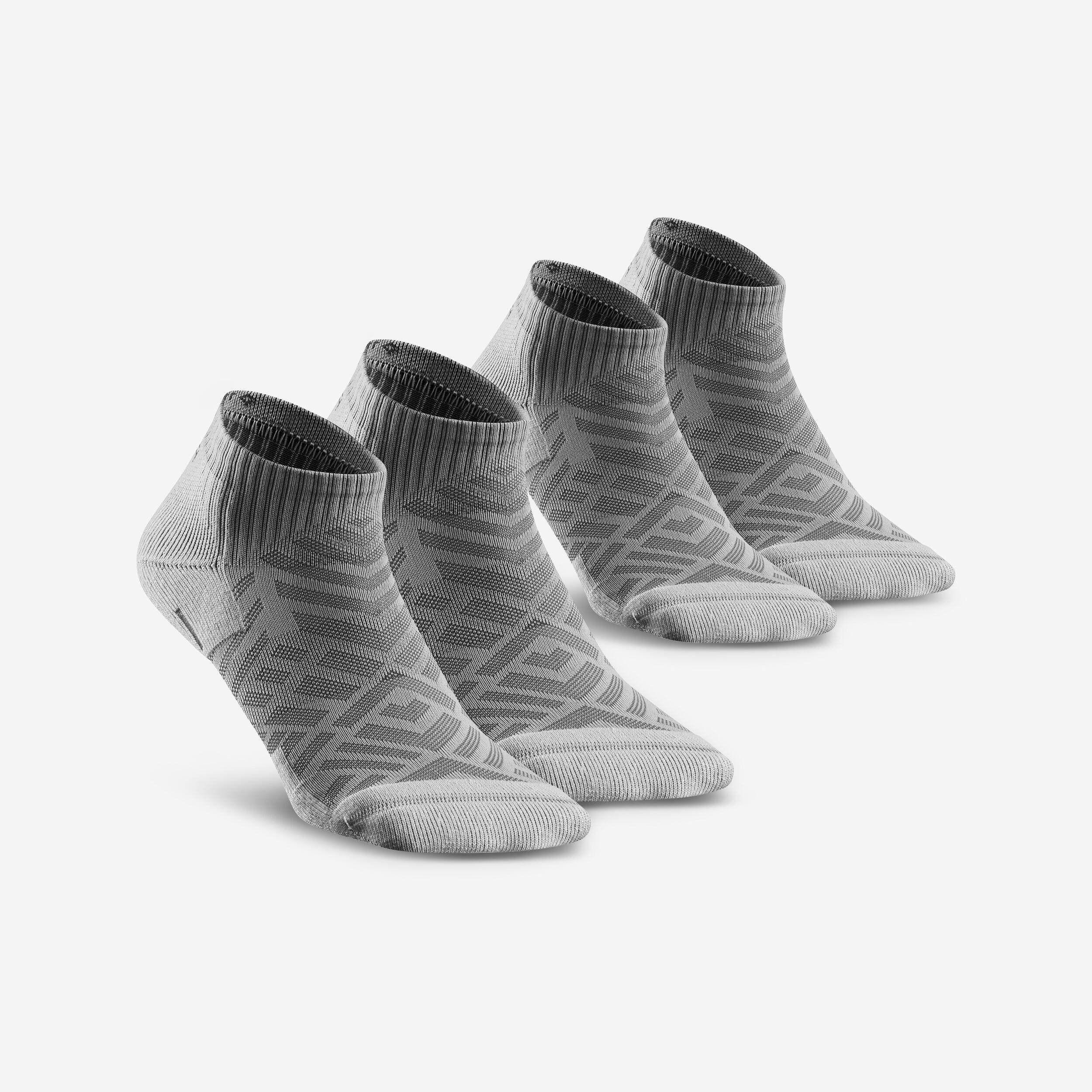 Unisex Quick Dry Low Ankle Socks 2 Pairs Grey - NH100 -  1
