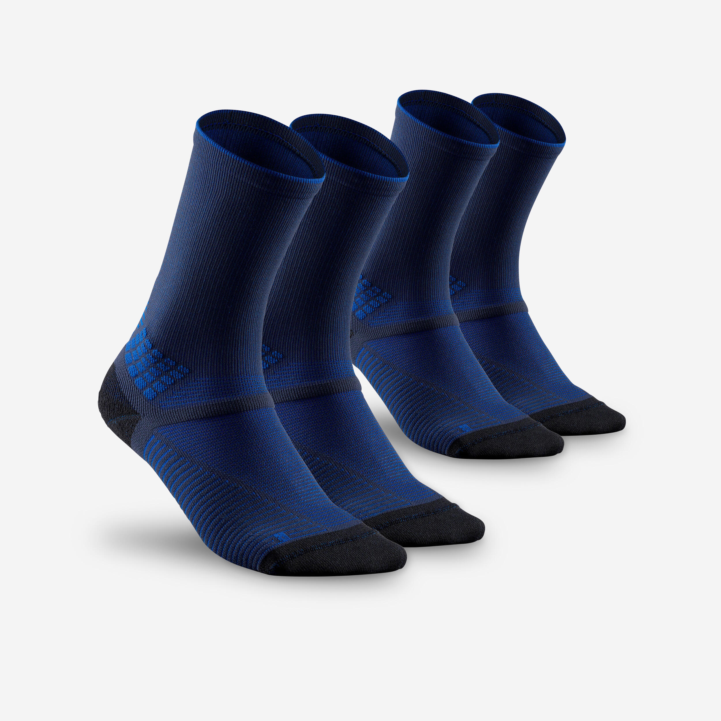 quechua Unisex Anti-Friction High Ankle Socks with Quick Drying 2 Pairs Blue - NH500-picture-25
