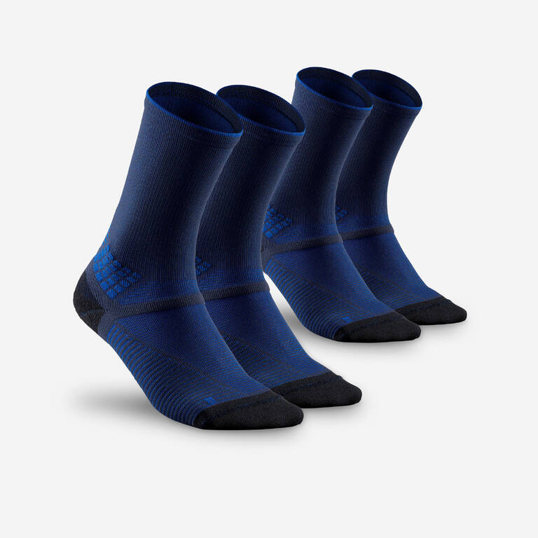 Unisex Anti-Friction High Ankle Socks with Quick Drying 2 Pairs Blue - NH500