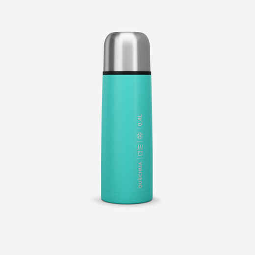 
      Bouteille isotherme inox 0,4L avec gobelet pour la randonnée - turquoise
  