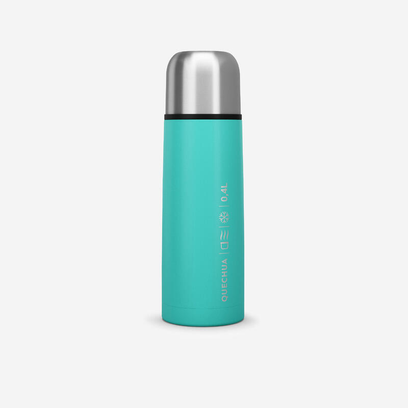 Bouteille isotherme inox 0,4L avec gobelet pour la randonnée - turquoise