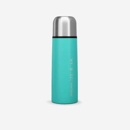 Bouteille isotherme inox 0,4L avec gobelet pour la randonnée - turquoise