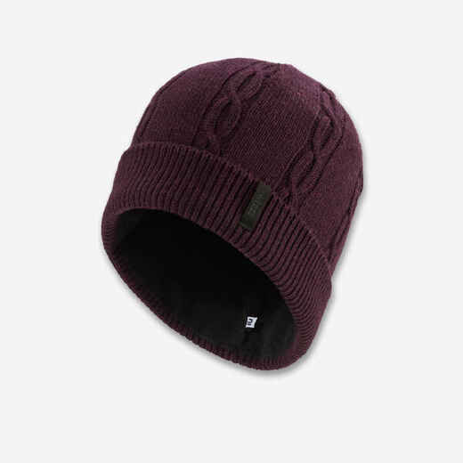 
      ADULT CABLE WOOL SKI HAT - BURGUNDY
  