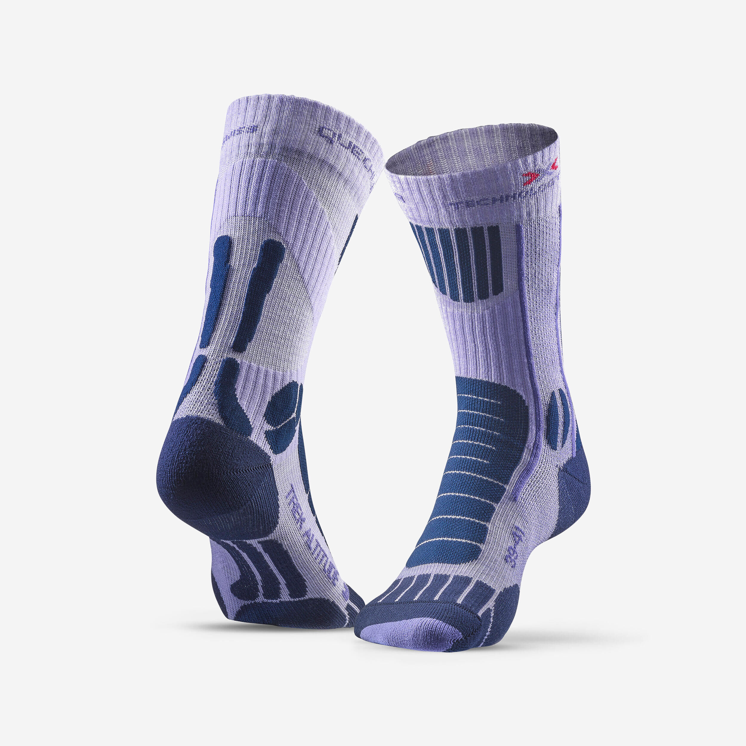 QUECHUA Trek Altitude Socks - Lilac (1 pair)