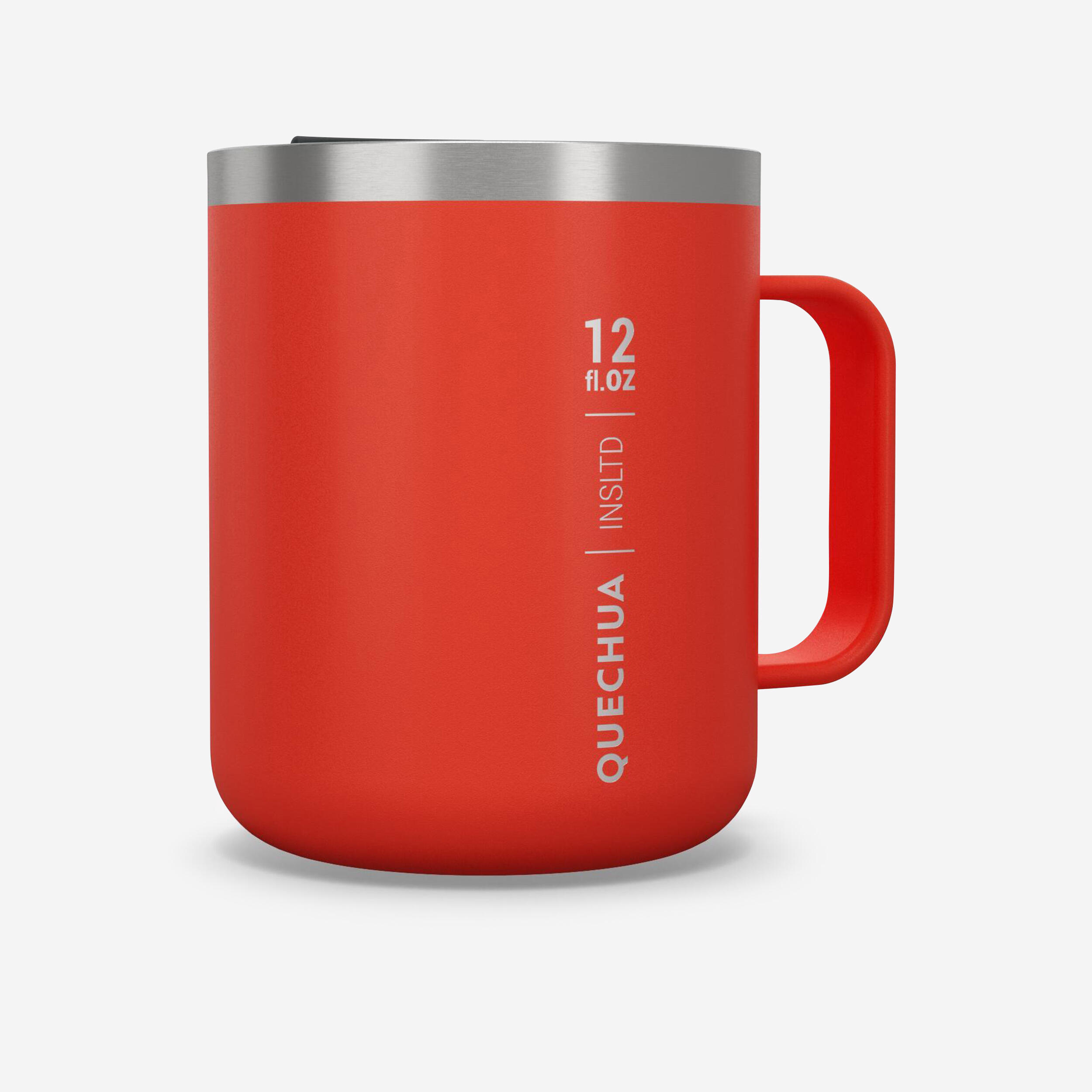 QUECHUA Isothermal Hiker’s Camping Mug (stainless steel double wall) MH500 0.38 L Red
