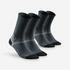 Unisex Anti-Friction High Ankle Socks with Quick Drying 2 Pairs Black - NH500