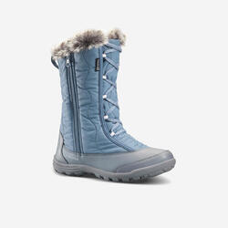 Bottes de neige chaudes et imperméables de randonnée fille 30-38, SH500 zip bleu