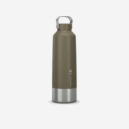 Stainless Steel Hiking Flask with Screw Cap MH100 1.5 L Khaki