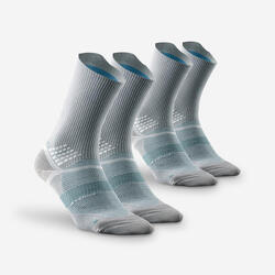 Chaussettes de randonnée hautes double peau (2 paires) adulte, Hike 520 gris