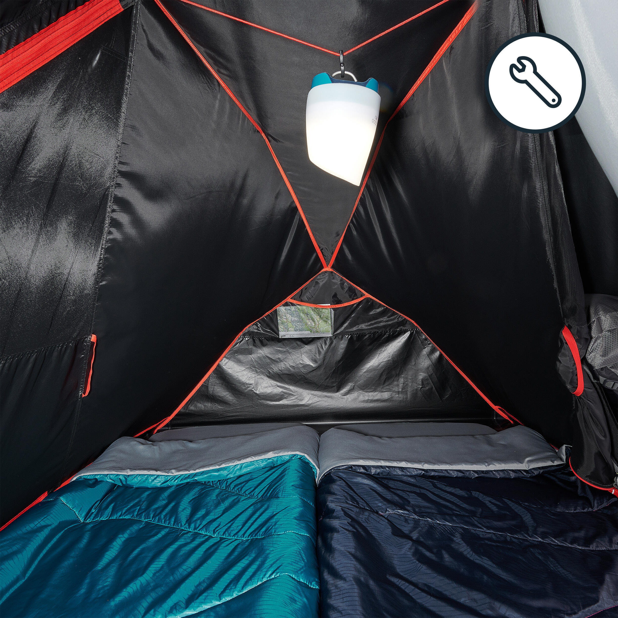 Quechua Bedroom Compartment - Spare Part For 2 Seconds Easy Fresh & Black 2-person Tent