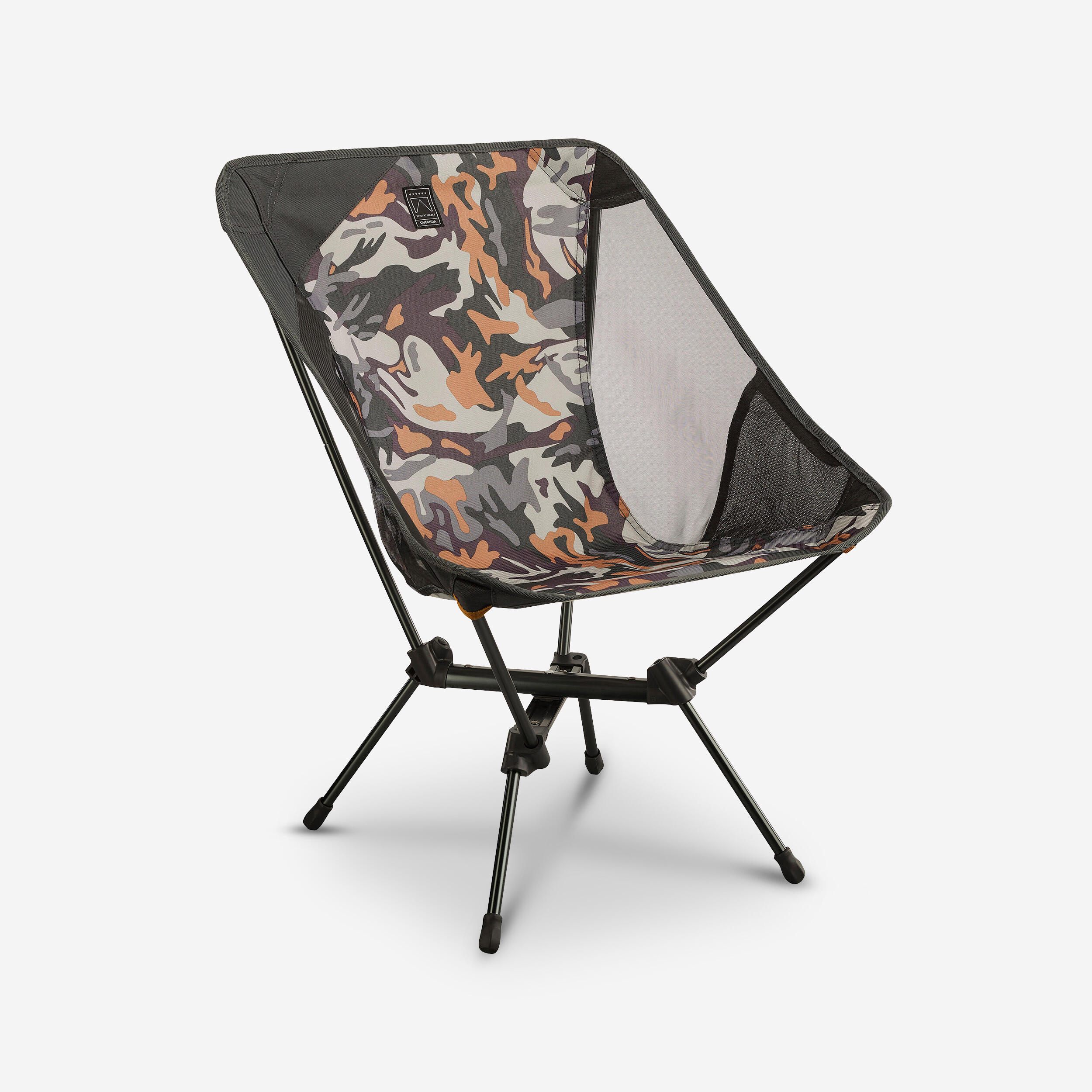 LOW CHAIR 500 M - FOLDING & COMPACT - CAMPING CAMO