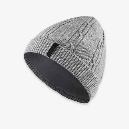 KIDS’ CABLE-KNIT SKI HAT GREY