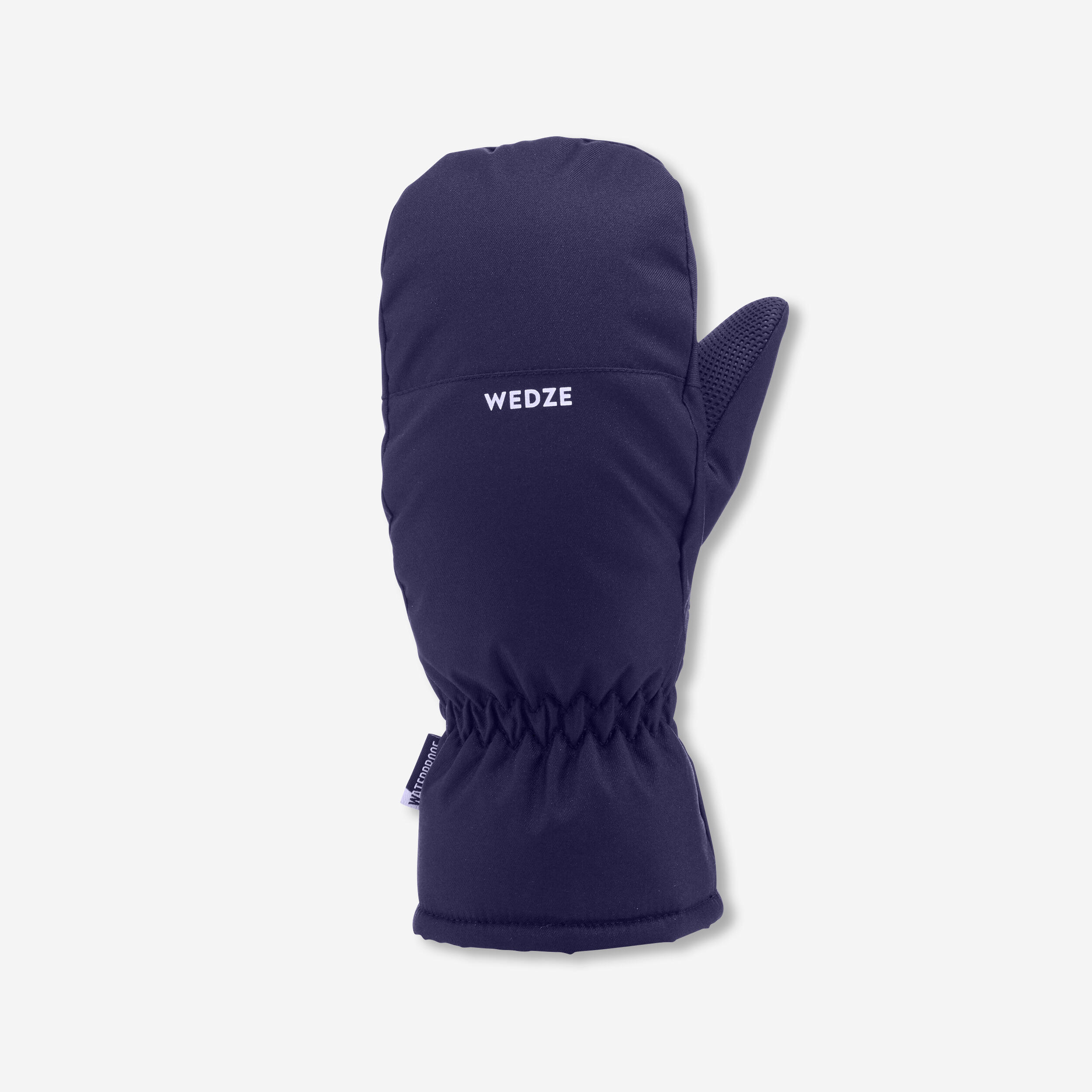 WEDZE KIDS’ WARM AND WATERPROOF SKI MITTENS 100 NAVY BLUE/NEON PINK